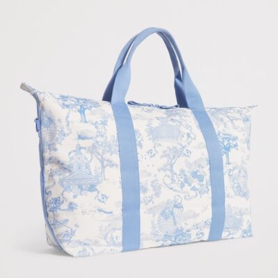 Harrods Toile Overnight Packable Bag and Pouch Set - Image 2