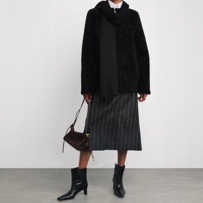 Harrods Wool Geometric Jacquard Scarf - Image 2