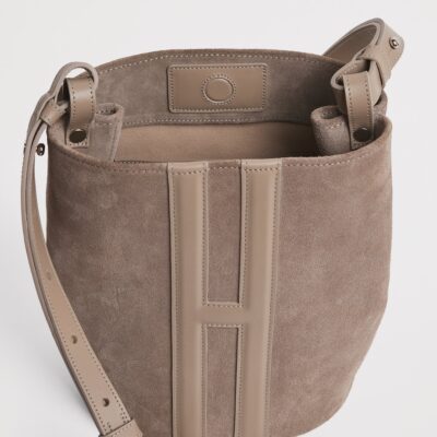 Harrods x Tusting Medium Suede H Cross-Body Bag - Image 4