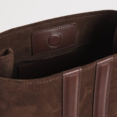 Harrods x Tusting Small Suede H Cross-Body Bag - Image 4