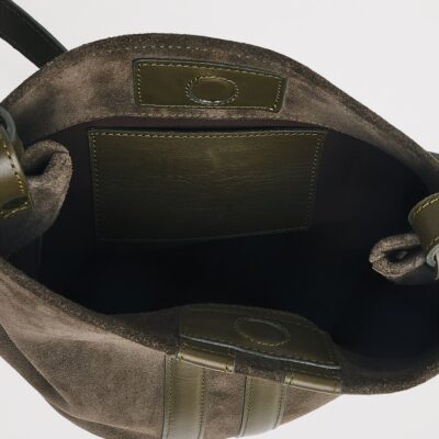 Harrods x Tusting Small Suede H Cross-Body Bag - Image 4