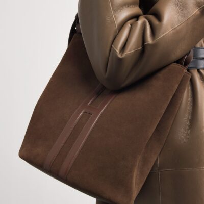 Harrods x Tusting Suede H Tote Bag - Image 2