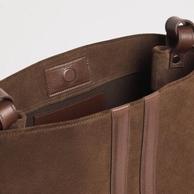 Harrods x Tusting Suede H Tote Bag - Image 4